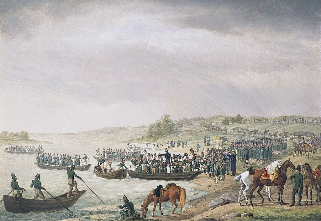 Альбрехт Адам. Переправа Итальянского корпуса Евгения Богарне через Неман 30 июня 1812 года.